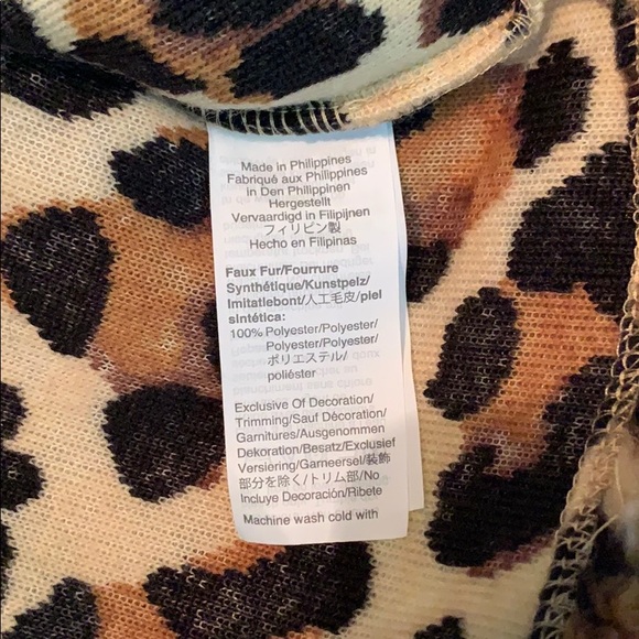 NWT J. Crew Snap-Collar Sherpa Sweatshirt Leopard - Picture 10 of 10